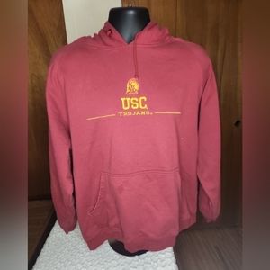 USC Trojans Red Hoodie Red Oaks Size XL Pockets Drawstrings Pullover Outdoors